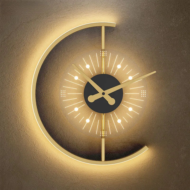 LED Wall Lamp With Clock